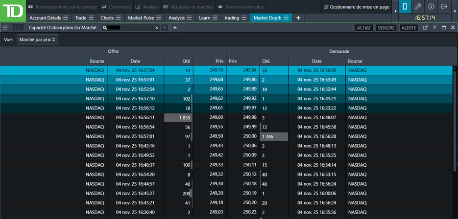 Capacité d'absorption du marché Novembre 2025