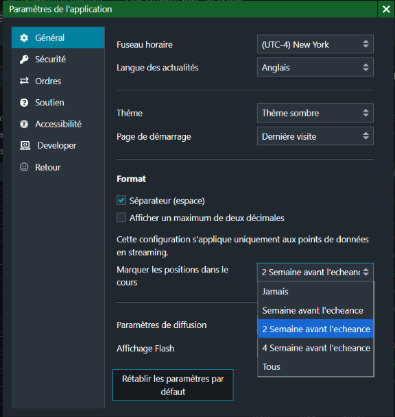 Préférence Indicateur Dans le cours Avril 2026