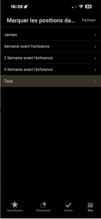Préférence Indicateur Dans le cours Mobile Avril 2026