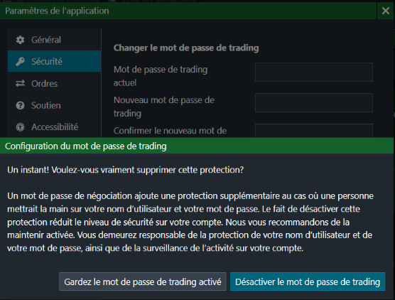 Confirmation du mot de passe de négociation Avril 2026