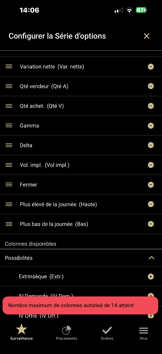 Colonnes Chaîne d&rsquo;options Mobile Juin 2026