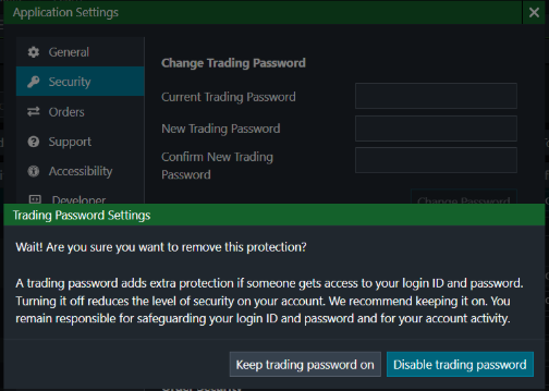 Trading Password Confirmation April 2026