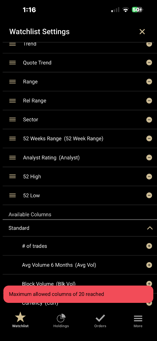 Watchlist Columns Mobile June 2026