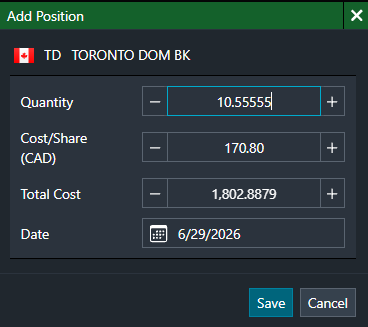 Portfolio Manager Quantity Decimal Places June 2026
